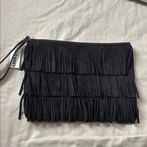 Old Navy Black Fringe Wristlet